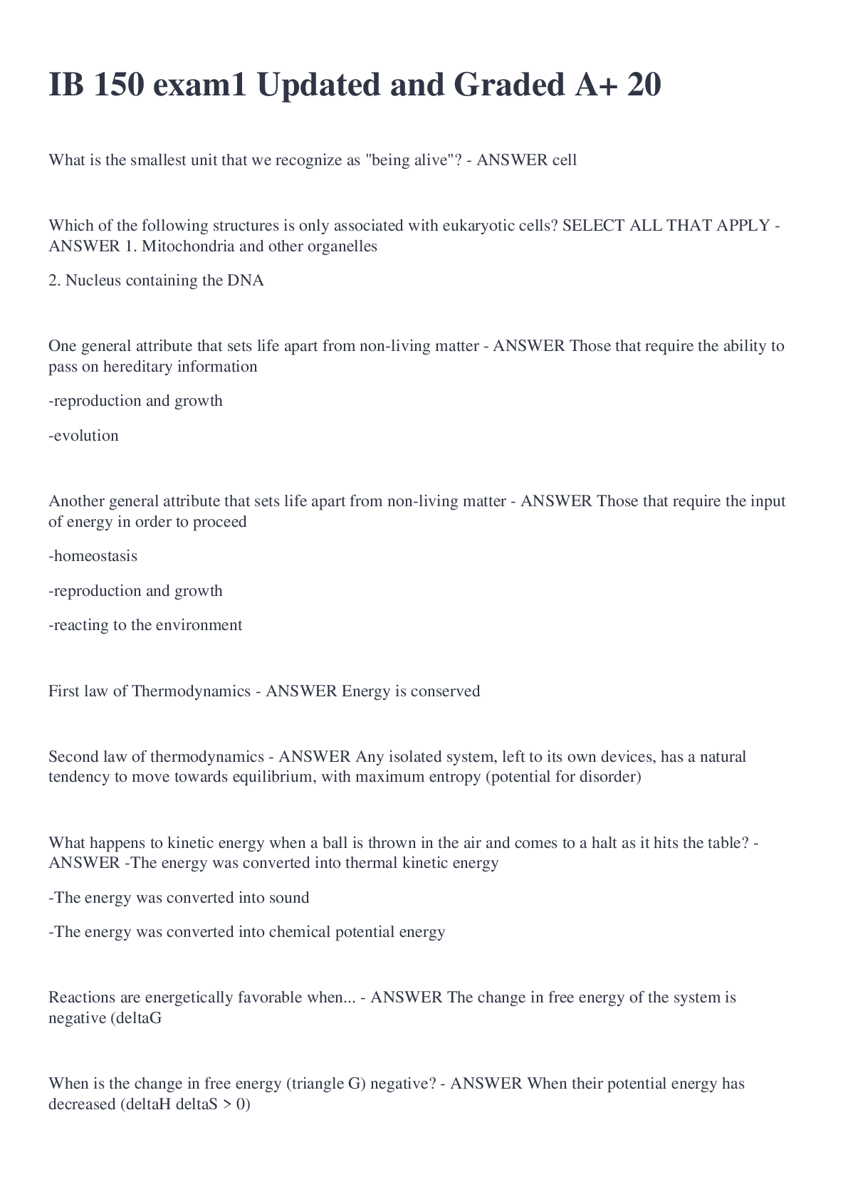 Preview image for IB 150 exam1 Updated and Graded A+ 2022